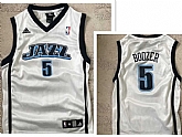 Men's UTAH JAZZ #5 Carlos Boozer White ADIDAS SWINGMAN JERSEY,baseball caps,new era cap wholesale,wholesale hats